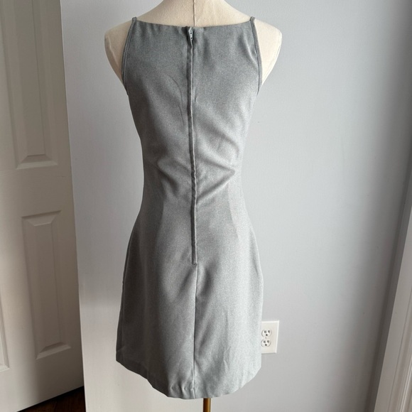 Vintage 90s Y2K Grey Minimalist Sheath Dress XS Halter Mini Short Capsule Canada - Picture 7 of 14